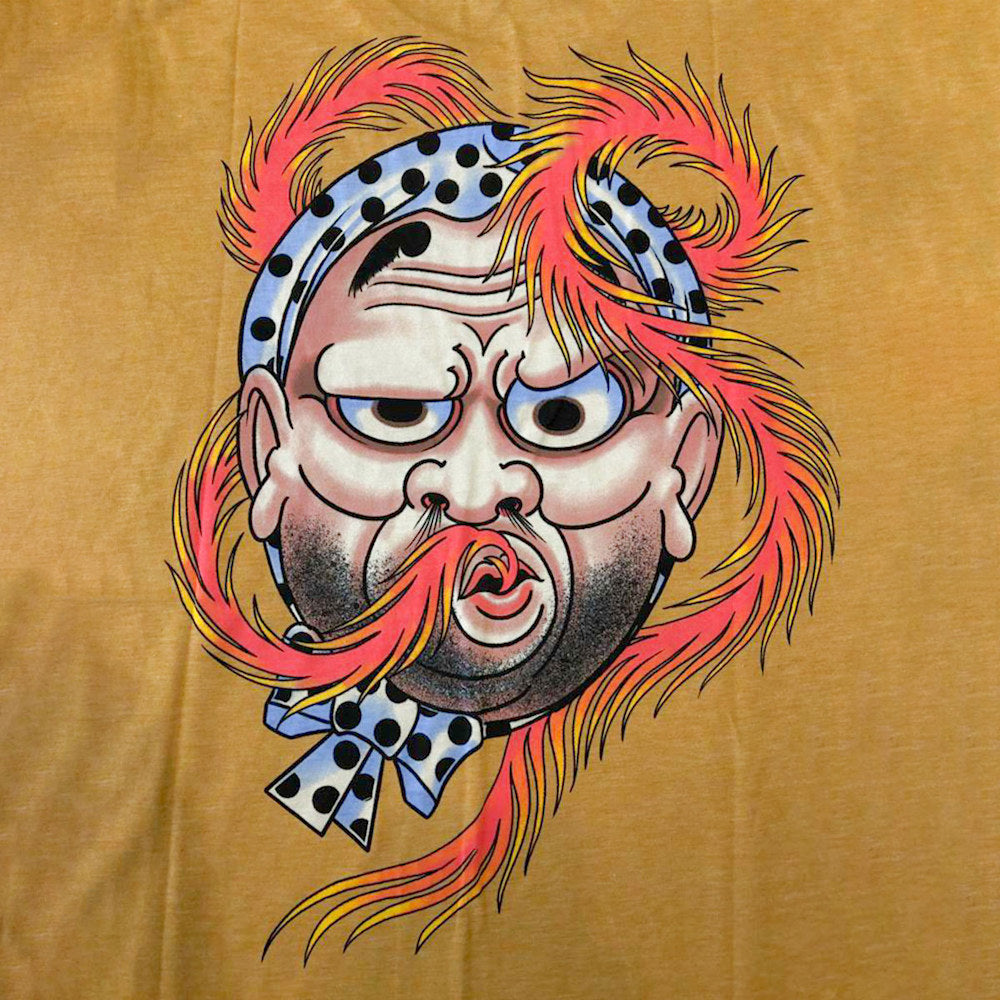 Detail View Hyottoko Tee Designed by Will Lollie