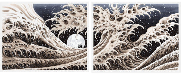 Great Wave Diptych Giclée Print by Mike Rubendall